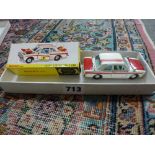 A die cast Dinky toys Lotus Cortina Rally Car, model 205, in original box [jewellery cabinet] WE
