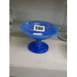 A French blue opaline glass small tazza, circa 1830, 9.7 cm diameter [W] WE DO NOT ACCEPT CREDIT