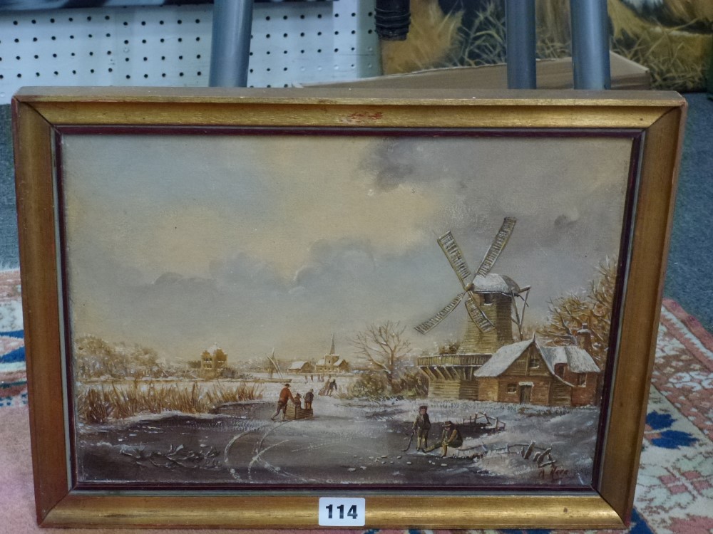 A. Kern, oils on canvas, a pair of Dutch winter scenes, signed (24 x 35 cm), framed (2) WE DO NOT - Image 3 of 4