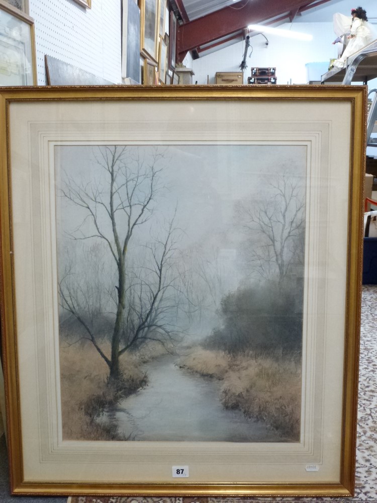 Van Ewyk, three pastels on paper, winter landscapes including 'Sturmer Lake' and 'Misty River',