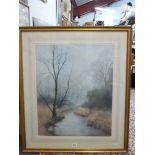 Van Ewyk, three pastels on paper, winter landscapes including 'Sturmer Lake' and 'Misty River',