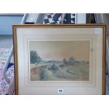 Percy Thomas, watercolour, 'Bury, the Fens', signed and dated 1893, together with four other