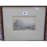 A selection of six framed 19th century Romantic landscape pencil drawings (6) WE DO NOT ACCEPT