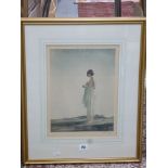 Sir William Russell Flint, a limited edition coloured print, 'Eve, the girl with the bobbed hair',