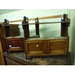 Two Victorian wooden two-door wall cupboards each with a shelf above.. WE DO NOT ACCEPT CREDIT CARDS