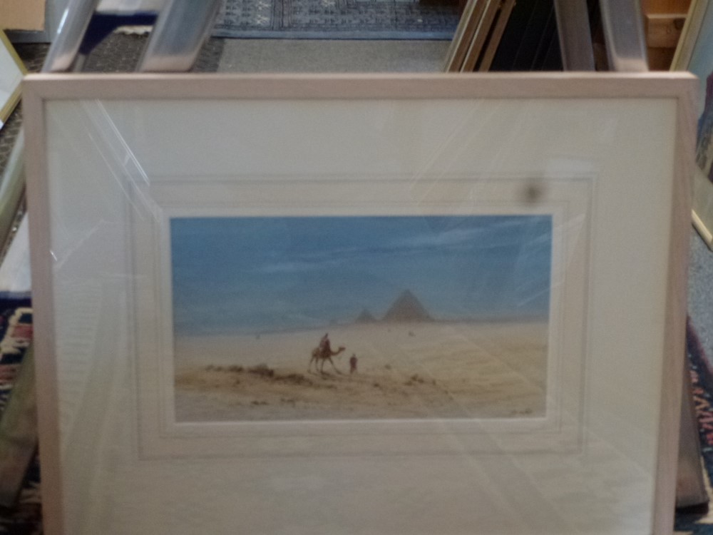 Godwin Bennett, three watercolour and body colours on toned paper, desert scenes, all signed, - Image 3 of 3