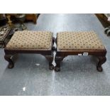 A pair of vintage Georgian style footstools with padded tops [under s89] WE DO NOT ACCEPT CREDIT