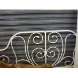 A pretty metal bed frame in cream of scrolling form. WE DO NOT ACCEPT CREDIT CARDS. CLEARANCE