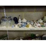 A collection of trinket boxes and covers including Wedgwood jasperware, four glass bells, a quantity