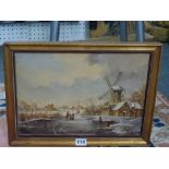 A. Kern, oils on canvas, a pair of Dutch winter scenes, signed (24 x 35 cm), framed (2) WE DO NOT