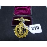 A 15 ct gold and enamel Royal Flying Corps sweetheart brooch (metal pin), 4.2 gm gross, with
