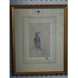 Archibald Thorburn (1860-1935), pencil drawing, 'Cormorant', signed with initials and dated March