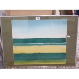 Seven modern impressionistic watercolour wash beach scenes (largest 54 x 34 cm), all framed (7) WE