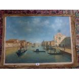 Continental school style, oils on canvas, three views of Venice (53 x 73 cm) (3) WE DO NOT ACCEPT