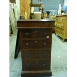 An early 20th century mahogany pedestal desk the lift up lid above four drawers. WE DO NOT ACCEPT