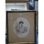 After Auguste Bouvier, a pair of coloured prints, portraits of fashionable ladies, a photogravure