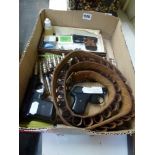 Three starter pistols, leather cartridge belt, cartridge cases, etc. [C] WE DO NOT ACCEPT CREDIT