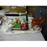 An impressive Coalport porcelain group Raymond Briggs The Snowman 'Father Christmas and the