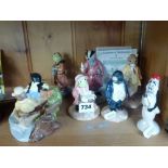 Six Beswick Wind in the Willows figurines including On the River Mole and Washerwoman Toad plus a