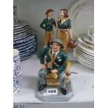 Three Royal Doulton figurines comprising Air Raid Precaution Warden, The Lane Girl, and Women's Land