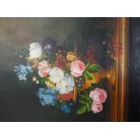 Two Netherlandish school-type oils on canvas, vases of tulips and other flowers in vases on a