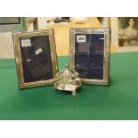 A pair of modern silver-faced photograph frames, aperture 15 x 10 cm, London 1999; together with