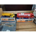 A Dinky Foden 14 ton tanker model 504, and model 521 a Bedford articulated lorry, both in good