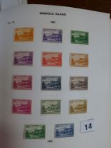 Norfolk Island: 1947-1960s; Papua: 1910 set, 1932 set, 1939 set; New Guinea: 1925 set, 1932 set,