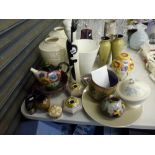 A pair of Wedgwood cream lustre shouldered vases, a Wedgwood Nick Munro bucket form vase, various