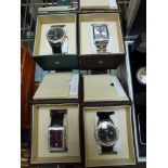 Four glamorous gentlemen's watches by Ingersoll, each as new in a fitted box. WE DO NOT ACCEPT