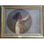 William Etty, an oils sketch on panel, part nude figure study (24 x 34 cm), framed, inscribed on the