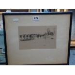 After James Abbott McNeil Whistler, a print of the Old Chelsea Bridge, signed with a butterfly in