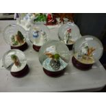 Six First Edition and Ltd Ed snow and glitter globes featuring Raymond Briggs The Snowman [first