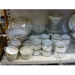 A Minton's Haddon Hall pattern part-tea service and large bowl, approximately 21 pieces, and a