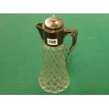 A modern large cut glass claret jug with EPNS mount and handle WE DO NOT ACCEPT CREDIT CARDS.