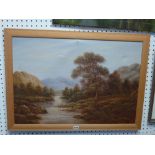 B. Watson, oils on canvas, an angler fishing a mountain stream, signed, framed; and an unframed oils