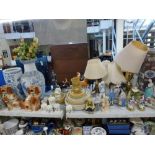 A large mixed lot including Wedgwood coffee cups, Bilton's crockery, a large quantity of figurines