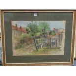 Kovacs Geza, pastels, '2 - Back Yard', signed, circa 1964 (37 x 55 cm), framed, with Pastel