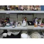 A collection of Royal Doulton figurines mainly balloon and market sellers comprising The Balloon Man