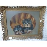 B. Whiteside, an oils on board of Yorkshire terrier pups, signed on the reverse and dated 1989 (29 x