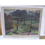 Hampstead Heath, oils on canvas (74 x 97 cm), framed, reverse with James Bourlet label pasted to