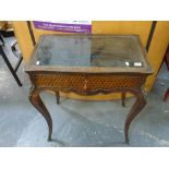 A good Continental rosewood and parquetry bijouterie table, circa 1900, in Louis XV style, with