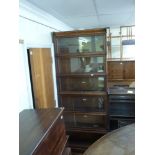 A good Globe Wernicke six-section oak bookcase. WE DO NOT ACCEPT CREDIT CARDS. CLEARANCE DEADLINE IS