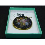 An antique micro mosaic oval plaque depicting a bouquet, in later 9 ct gold brooch mount with