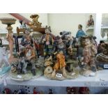 Five Naples Capodimonte figurines, four of elderly gentlemen and the fifth of a child, plus a
