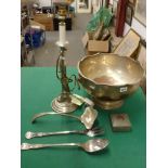 A silver-plated punch bowl, pair of EPNS King's pattern large size servers and similar punch