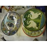 Four boxed various Masons porcelain plates decorated in the Art Nouveau style inspired by Walter