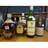 Whisky: The Balvenie 10 years old Single Malt, 75 cl (x1); The Glenlivet 12 years old Unblended