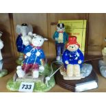 Three Beswick Rupert the Bear figurines comprising Rupert Bear and Algy Pug, Edward Trunk and Bill