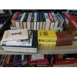 A box of books including some on cricket, including The Bradman Albums, two volumes in slip case,
